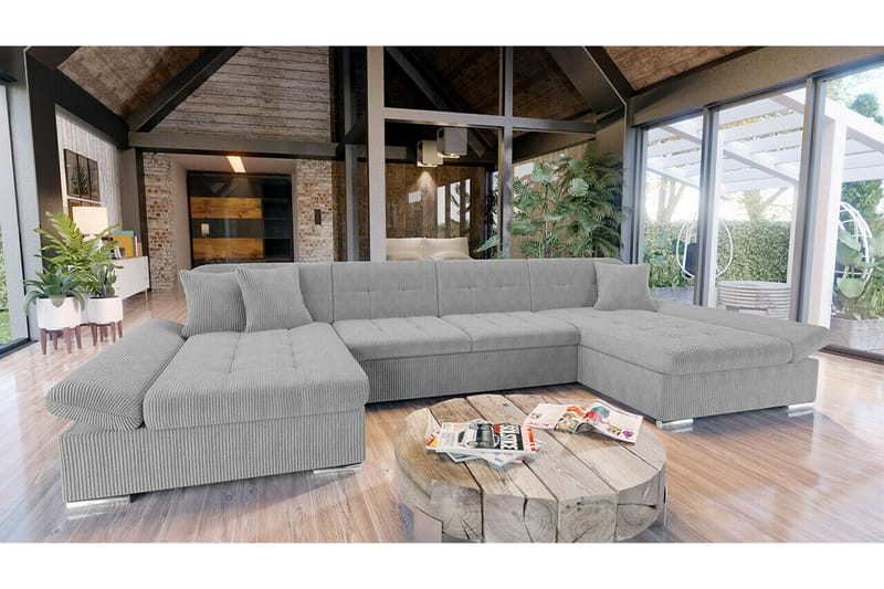 Kintore 4-sits Hörnbäddsoffa Ljusgrå - Möbler - Vardagsrum - Bäddsoffor - Hörnbäddsoffa