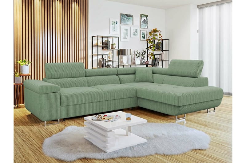 Kintore 4-sits Hörnbäddsoffa Ljusgrön - Möbler - Vardagsrum - Bäddsoffor - Hörnbäddsoffa