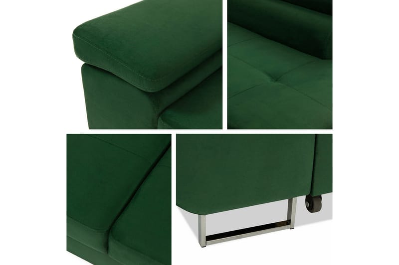 Kintore 4-sits Hörnbäddsoffa Ljusgrön/Grön/Mint - Hörnbäddsoffa - Bäddsoffor