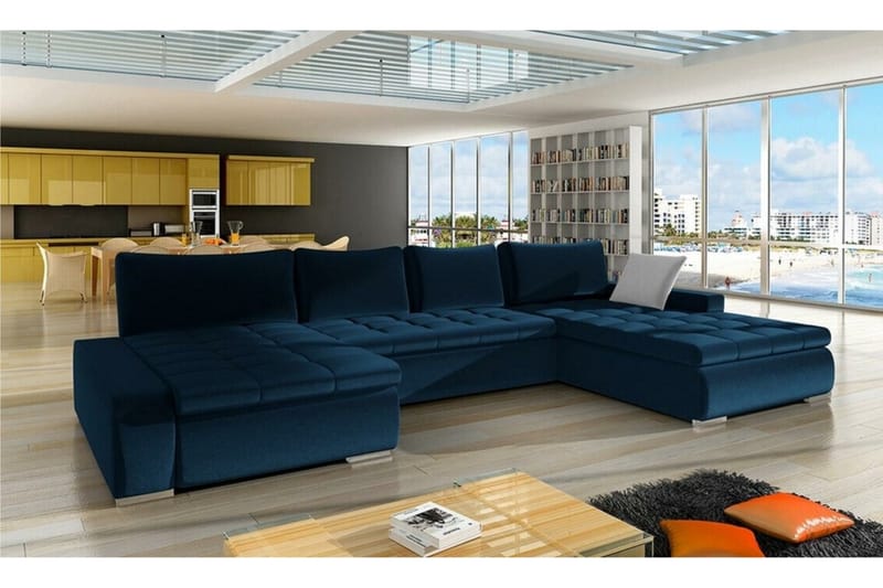 Kintore 4-sits Hörnbäddsoffa Mörkblå - Möbler - Vardagsrum - Bäddsoffor - Hörnbäddsoffa