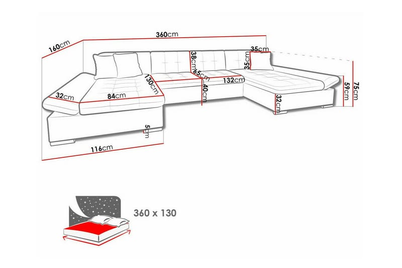 Kintore 4-sits Hörnbäddsoffa Mörkgrön - Möbler - Vardagsrum - Bäddsoffor - Hörnbäddsoffa