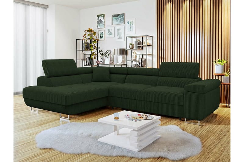 Kintore 4-sits Hörnbäddsoffa Mörkgrön - Möbler - Vardagsrum - Bäddsoffor - Hörnbäddsoffa