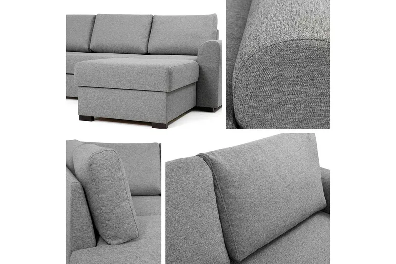 Kintore 4-sits Hörnbäddsoffa NO_BRAND White - Möbler - Vardagsrum - Bäddsoffor - U bäddsoffa