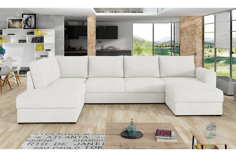 Kintore 4-sits Hörnbäddsoffa NO_BRAND White - Möbler - Vardagsrum - Bäddsoffor - U bäddsoffa