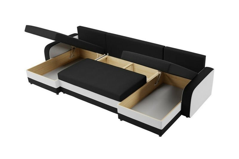Kintore 4-sits Hörnbäddsoffa Svart/Grå - Möbler - Vardagsrum - Bäddsoffor - Hörnbäddsoffa