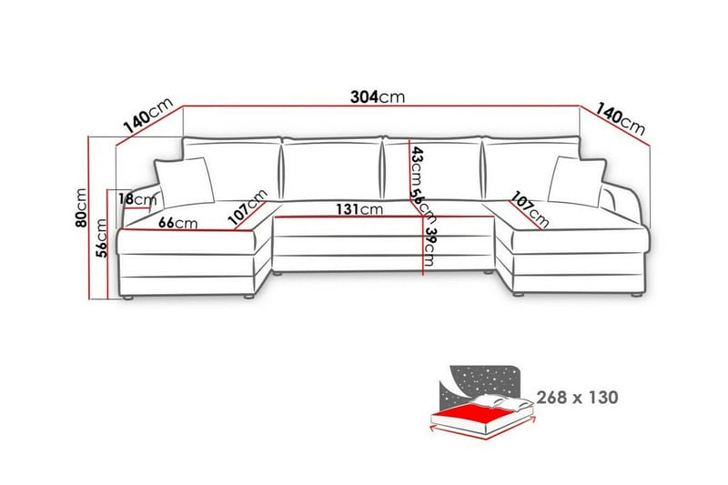 Kintore 4-sits Hörnbäddsoffa - Möbler - Vardagsrum - Bäddsoffor - Hörnbäddsoffa