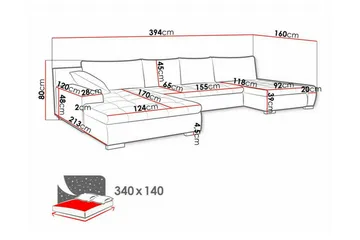 Kintore 4-sits Hörnbäddsoffa - Möbler - Vardagsrum - Bäddsoffor - U bäddsoffa