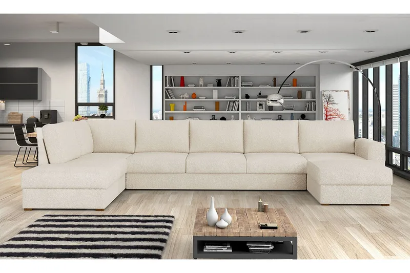 Kintore 6-sits Hörnbäddsoffa Beige/Light beige - Möbler - Vardagsrum - Bäddsoffor - U bäddsoffa