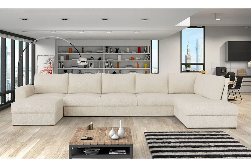 Kintore 6-sits Hörnbäddsoffa White - Möbler - Vardagsrum - Bäddsoffor - Hörnbäddsoffa