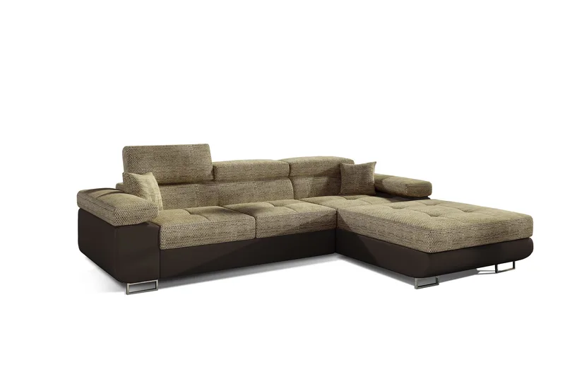 Klinka Bäddsoffa med Divan Höger - Beige/Brun - Möbler - Vardagsrum - Bäddsoffor - 4-sits bäddsoffa