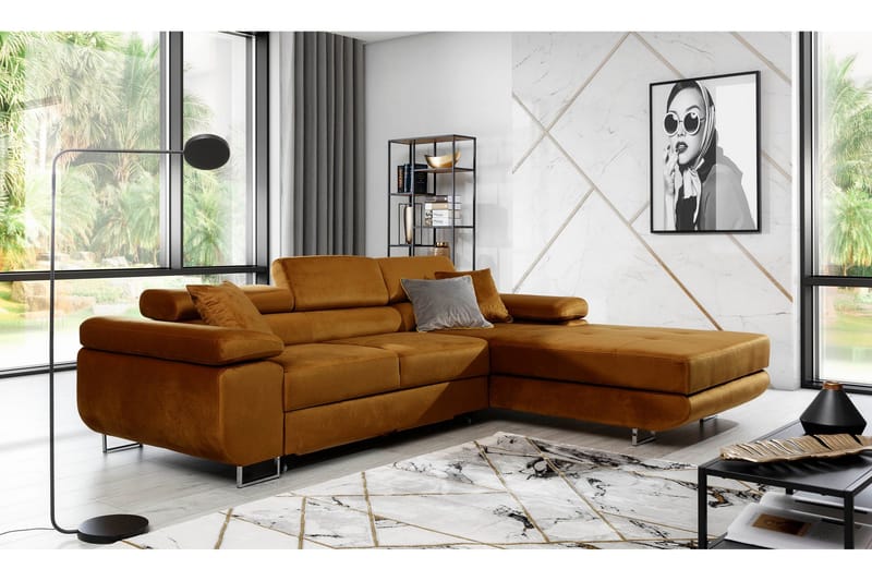 Klinka Bäddsoffa med Divan Höger - Gul - Möbler - Vardagsrum - Bäddsoffor