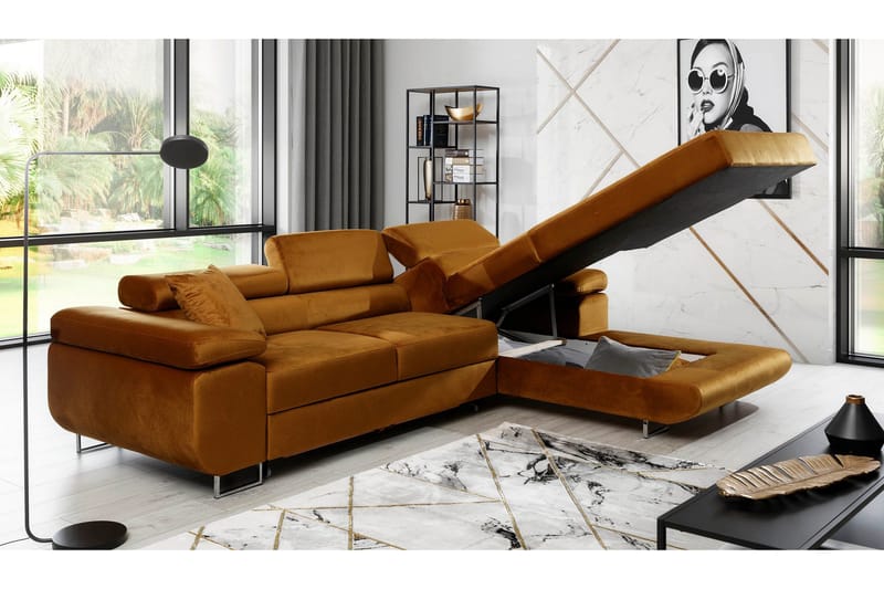 Klinka Bäddsoffa med Divan Höger - Gul - Möbler - Vardagsrum - Bäddsoffor