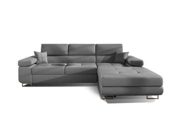 Klinka Bäddsoffa med Divan Höger - Läder/Grå - Möbler - Vardagsrum - Bäddsoffor