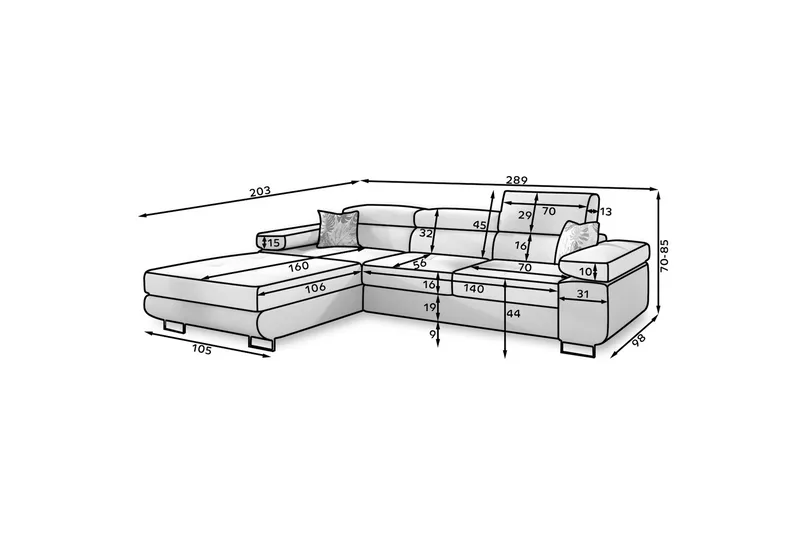 Klinka Bäddsoffa med Divan Vänster - Beige - Möbler - Vardagsrum - Bäddsoffor