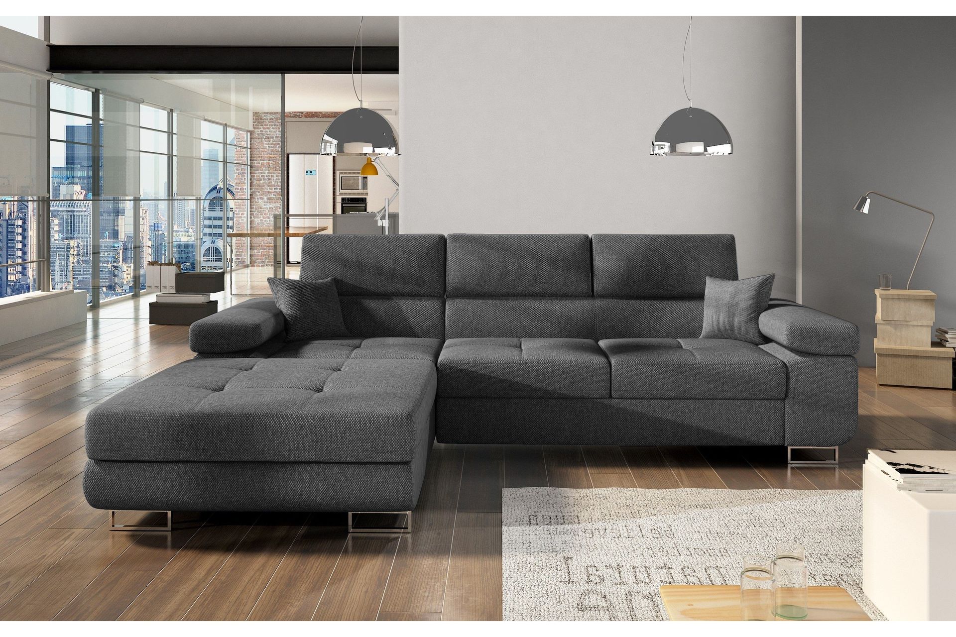 Klinka B&auml;ddsoffa med Divan V&auml;nster - Gr&aring;