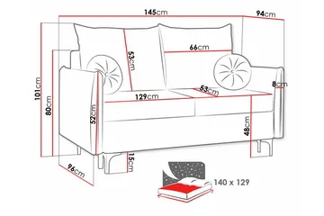 Knocklong 2-sits Bäddsoffa - Blå - Möbler - Vardagsrum - Bäddsoffor