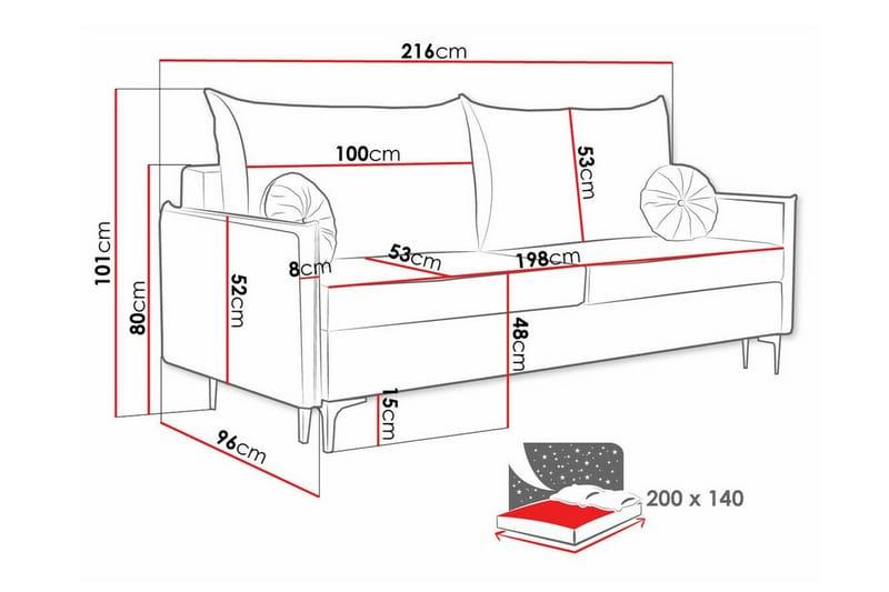 Knocklong 2-sits Bäddsoffa Gul - Bäddsoffor - 2-sits bäddsoffa