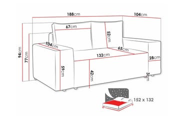 Knocklong 2-sits Bäddsoffa - Ljusbrun - Möbler - Vardagsrum - Bäddsoffor