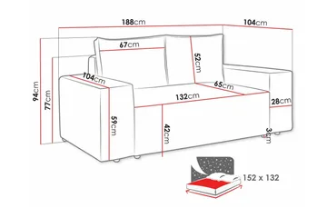Knocklong 2-sits Bäddsoffa - Ljusgrå - Möbler - Vardagsrum - Bäddsoffor