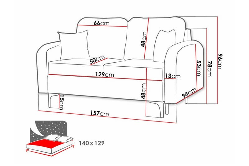 Knocklong 2-sits Bäddsoffa - Möbler - Vardagsrum - Bäddsoffor