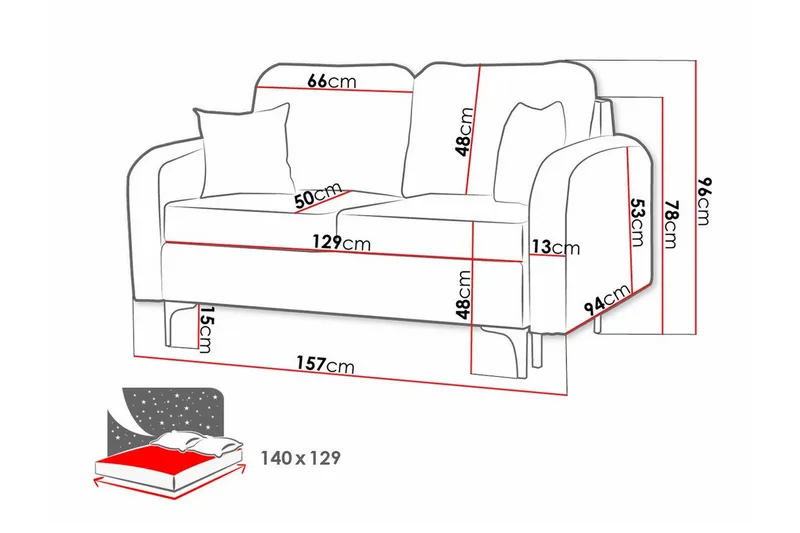 Knocklong 2-sits Bäddsoffa - Möbler - Vardagsrum - Bäddsoffor