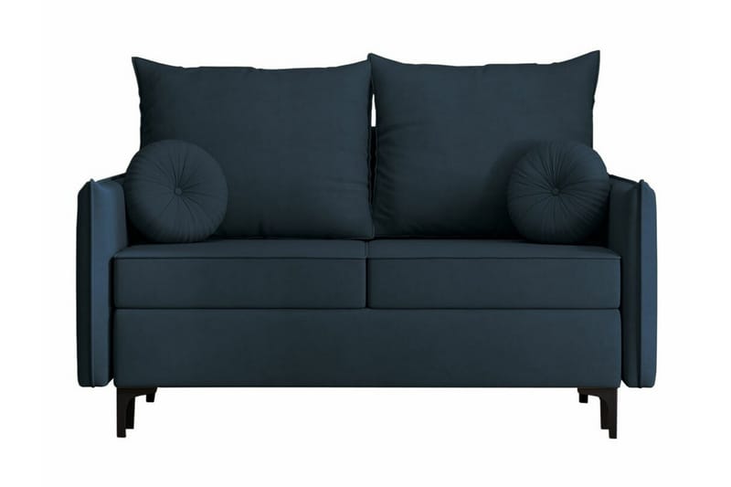 Knocklong 2-sits Längsbäddad Bäddsoffa 129x140 cm med Förvaring i Sammet - Blå - Möbler - Vardagsrum - Bäddsoffor