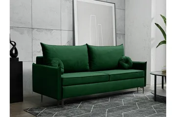 Knocklong 2-sits Längsbäddad Bäddsoffa 140x200 cm med Förvaring i Sammet - Grön - Möbler - Vardagsrum - Bäddsoffor