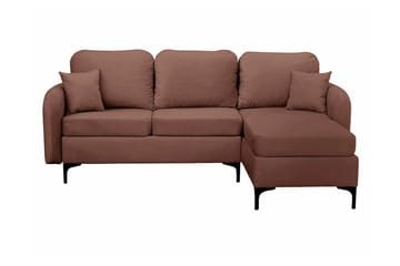 Knocklong 3-sits Höger Hörnbäddsoffa 125x200 cm med Förvaring i Tyg - Terrakotta - Möbler - Vardagsrum - Bäddsoffor