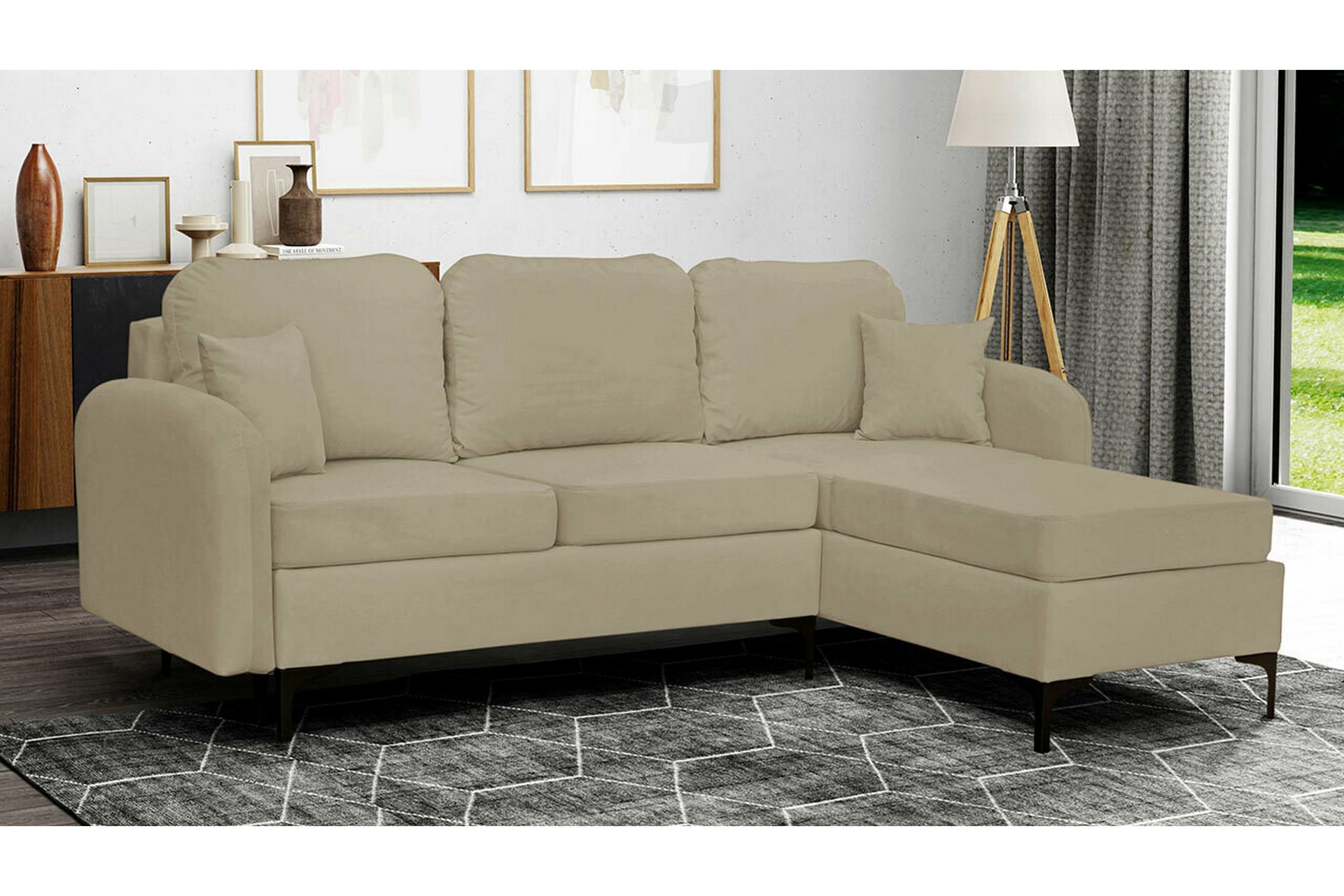 Knocklong 3-sits Hörnbäddsoffa Beige - Möbler - Vardagsrum - Bäddsoffor