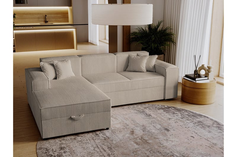 Knocklong 3-sits Hörnbäddsoffa Beige - Möbler - Vardagsrum - Bäddsoffor - Hörnbäddsoffa
