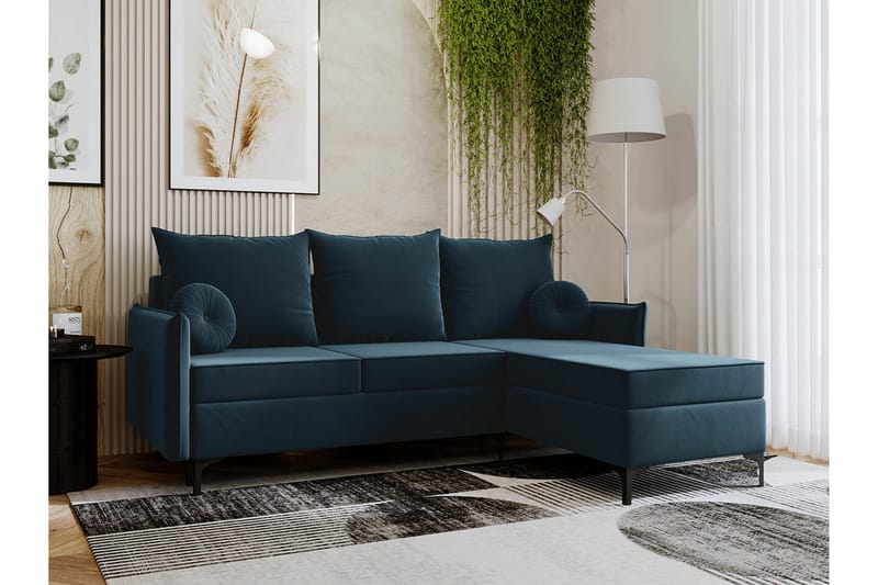 Knocklong 3-sits Hörnbäddsoffa - Blå - Möbler - Vardagsrum - Bäddsoffor - Hörnbäddsoffa