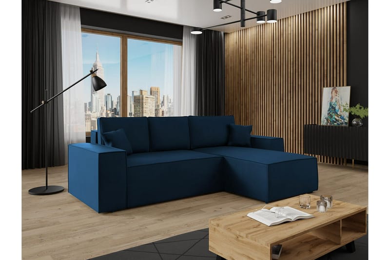 Knocklong 3-sits Hörnbäddsoffa - Blå - Möbler - Vardagsrum - Bäddsoffor - Hörnbäddsoffa