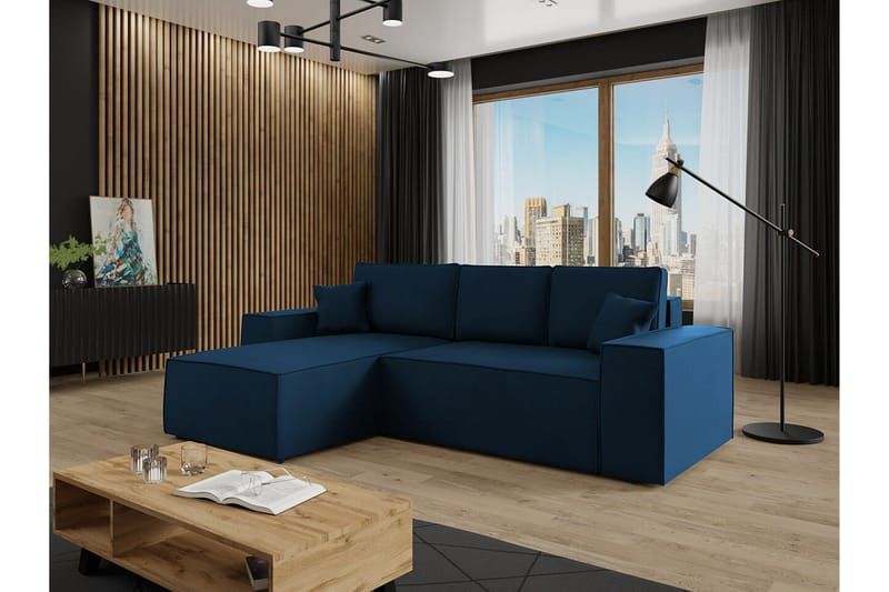 Knocklong 3-sits Hörnbäddsoffa - Blå - Möbler - Vardagsrum - Bäddsoffor - Hörnbäddsoffa