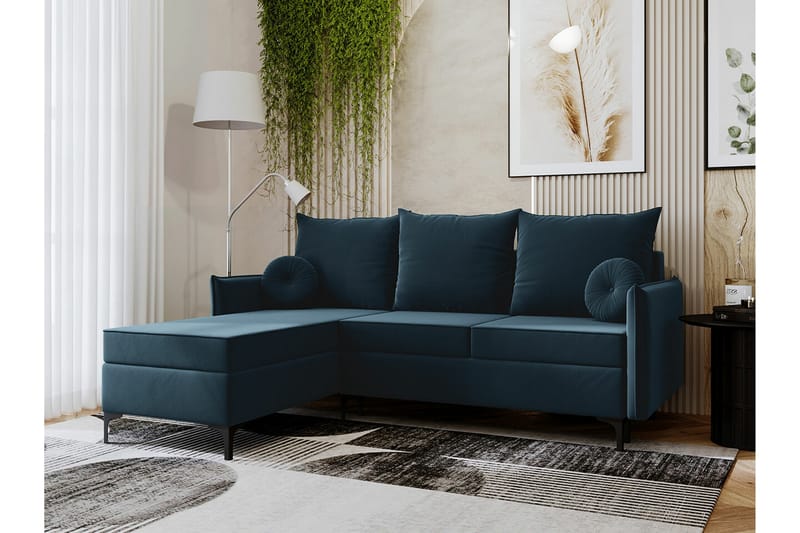 Knocklong 3-sits Hörnbäddsoffa Blå - Möbler - Vardagsrum - Bäddsoffor - Hörnbäddsoffa