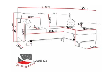 Knocklong 3-sits Hörnbäddsoffa - Blå - Möbler - Vardagsrum - Bäddsoffor