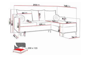 Knocklong 3-sits Hörnbäddsoffa - Blå - Möbler - Vardagsrum - Bäddsoffor