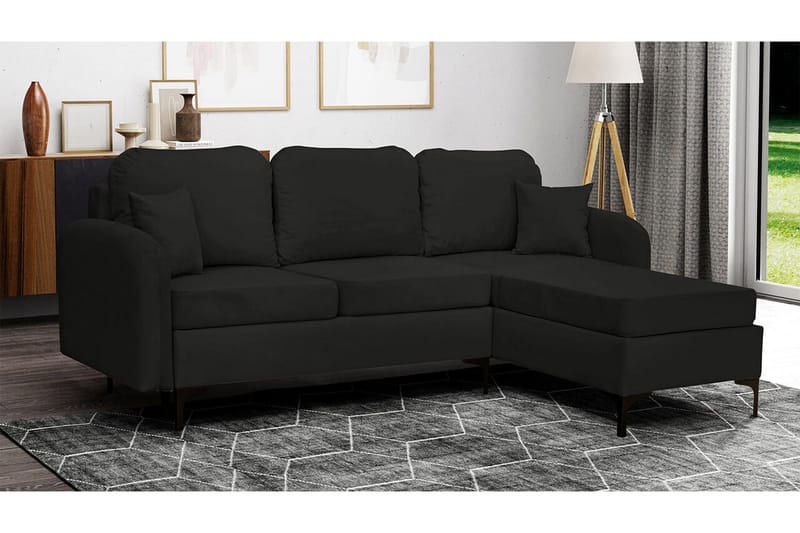 Knocklong 3-sits Hörnbäddsoffa Black - Möbler - Vardagsrum - Bäddsoffor - Hörnbäddsoffa
