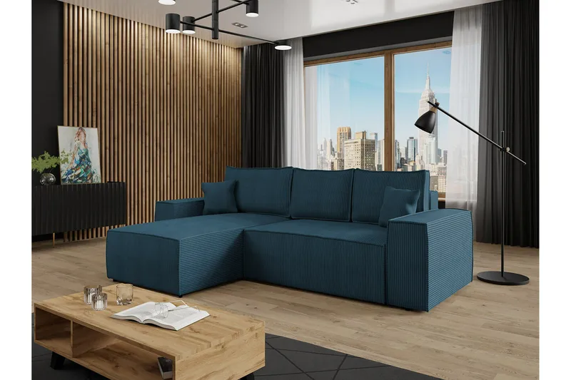 Knocklong 3-sits Hörnbäddsoffa blue - Möbler - Vardagsrum - Bäddsoffor