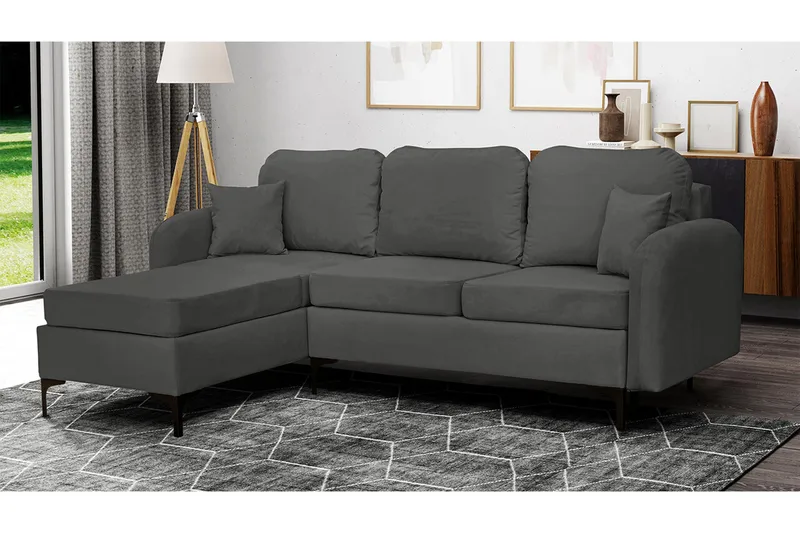 Knocklong 3-sits Hörnbäddsoffa Dark grey - Möbler - Vardagsrum - Bäddsoffor - Hörnbäddsoffa