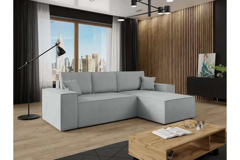 Knocklong 3-sits Hörnbäddsoffa - Grå - Möbler - Vardagsrum - Bäddsoffor - Hörnbäddsoffa