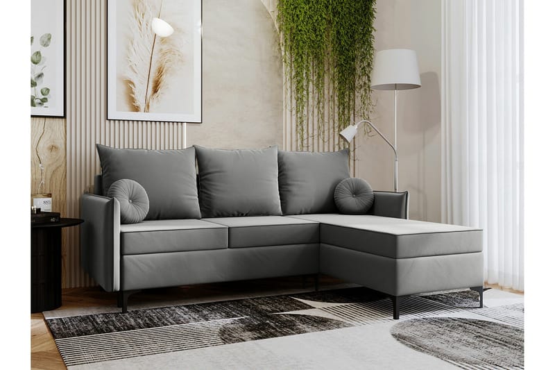 Knocklong 3-sits Hörnbäddsoffa - Grå - Möbler - Vardagsrum - Bäddsoffor - Hörnbäddsoffa
