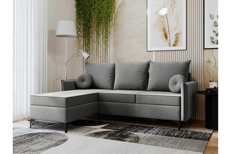 Knocklong 3-sits Hörnbäddsoffa Grå - Möbler - Vardagsrum - Bäddsoffor - Hörnbäddsoffa