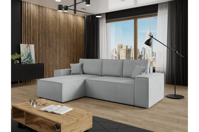 Knocklong 3-sits Hörnbäddsoffa - Grå - Möbler - Vardagsrum - Bäddsoffor - Hörnbäddsoffa