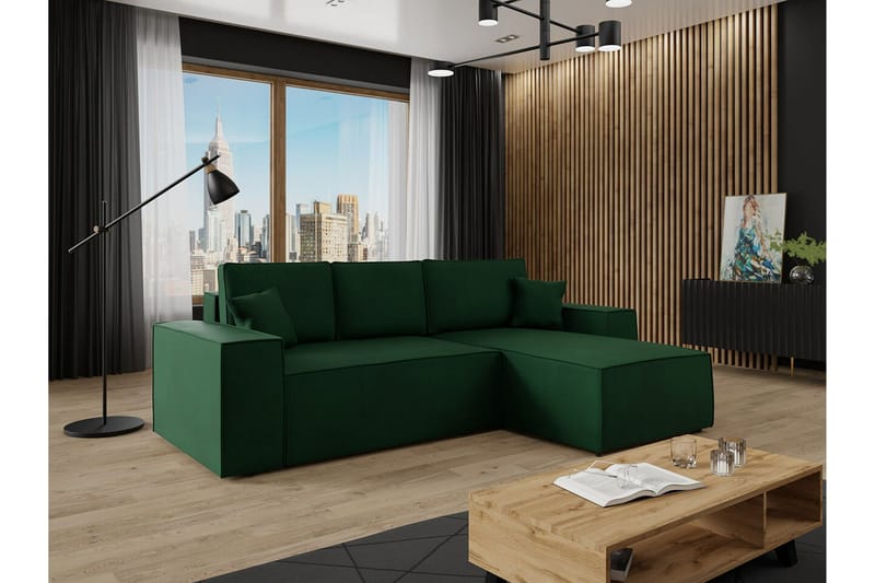 Knocklong 3-sits Hörnbäddsoffa - Grön - Möbler - Vardagsrum - Bäddsoffor - Hörnbäddsoffa