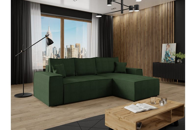 Knocklong 3-sits Hörnbäddsoffa - Grön - Möbler - Vardagsrum - Bäddsoffor - Hörnbäddsoffa