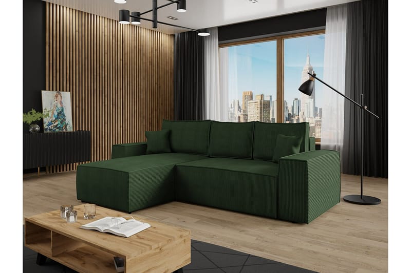Knocklong 3-sits Hörnbäddsoffa - Grön - Möbler - Vardagsrum - Bäddsoffor - Hörnbäddsoffa