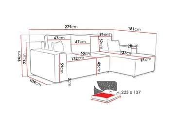 Knocklong 3-sits Hörnbäddsoffa - Gul - Möbler - Vardagsrum - Bäddsoffor
