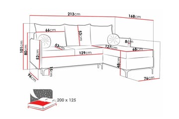 Knocklong 3-sits Hörnbäddsoffa - Gul - Möbler - Vardagsrum - Bäddsoffor