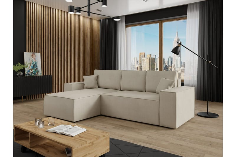 Knocklong 3-sits Hörnbäddsoffa - Ljusbrun - Möbler - Vardagsrum - Bäddsoffor - Hörnbäddsoffa