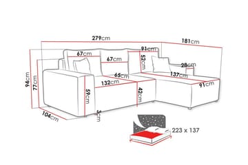Knocklong 3-sits Hörnbäddsoffa - Ljusgrå - Möbler - Vardagsrum - Bäddsoffor